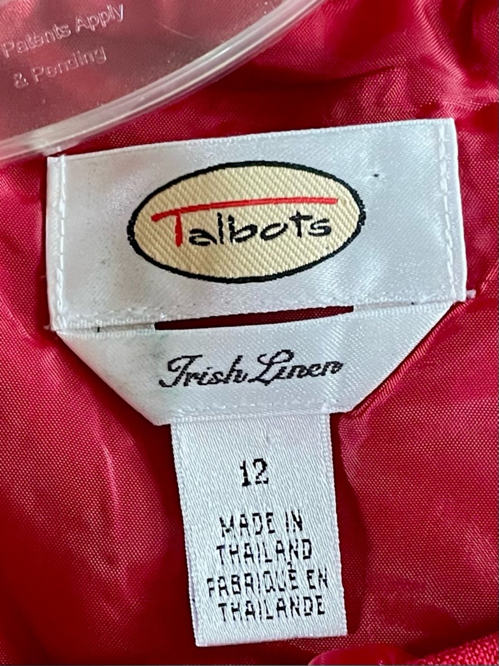 Talbots Vintage 12 True Red 100% Irish Linen Lined Sheath Classic Timeless Work - Picture 10 of 13